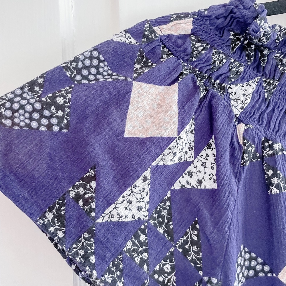 Madewell Patchwork Smocked Top - image 6